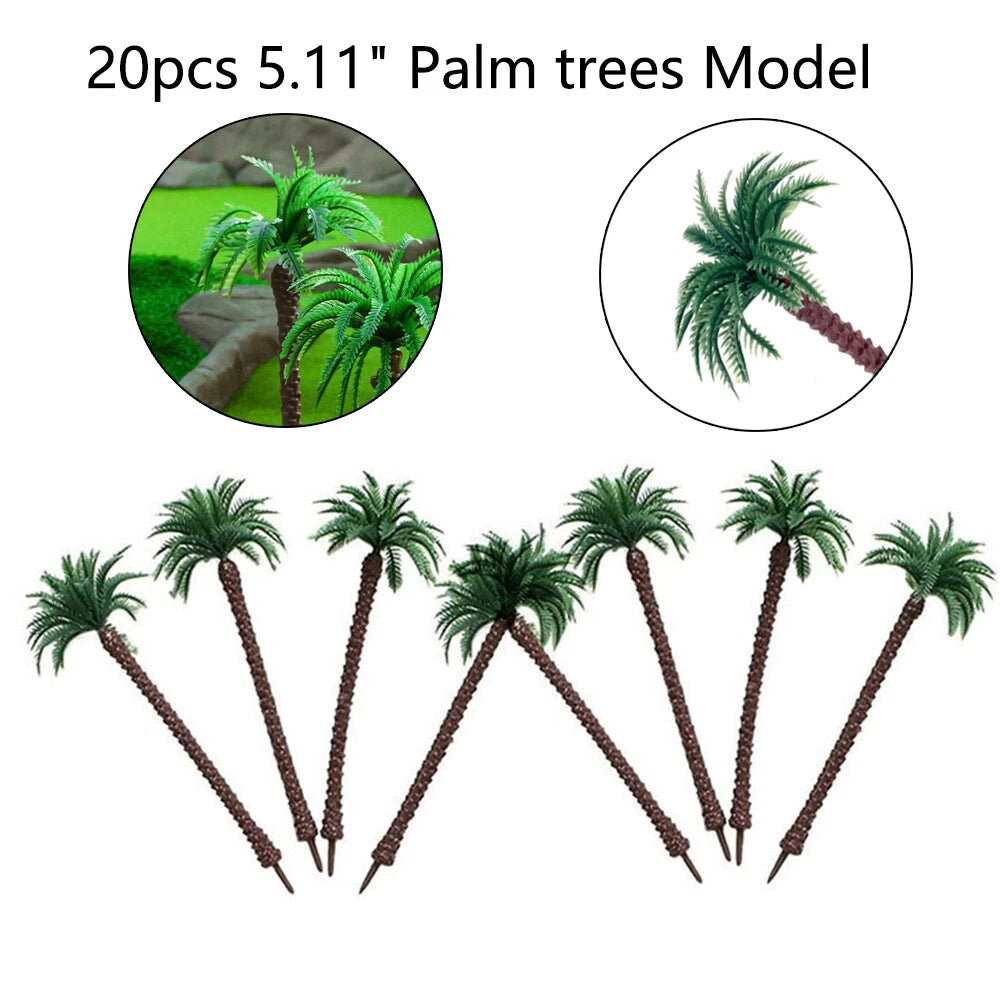 20pcs Coconut Palm Model Trees for Miniature Dioramas