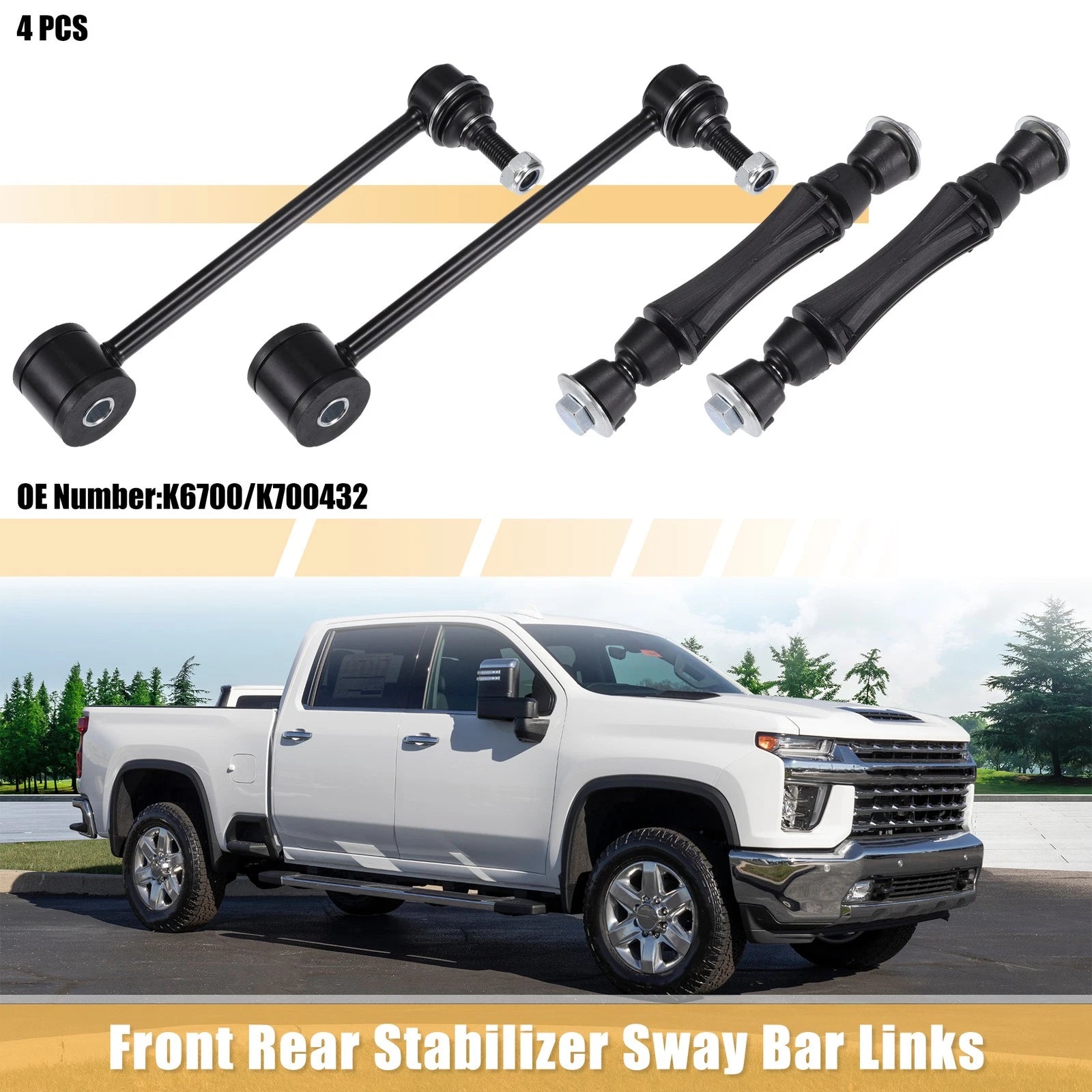 Set of 4 Stabilizer Sway Bar Link Kit for Cadillac Escalade (No.K6700)