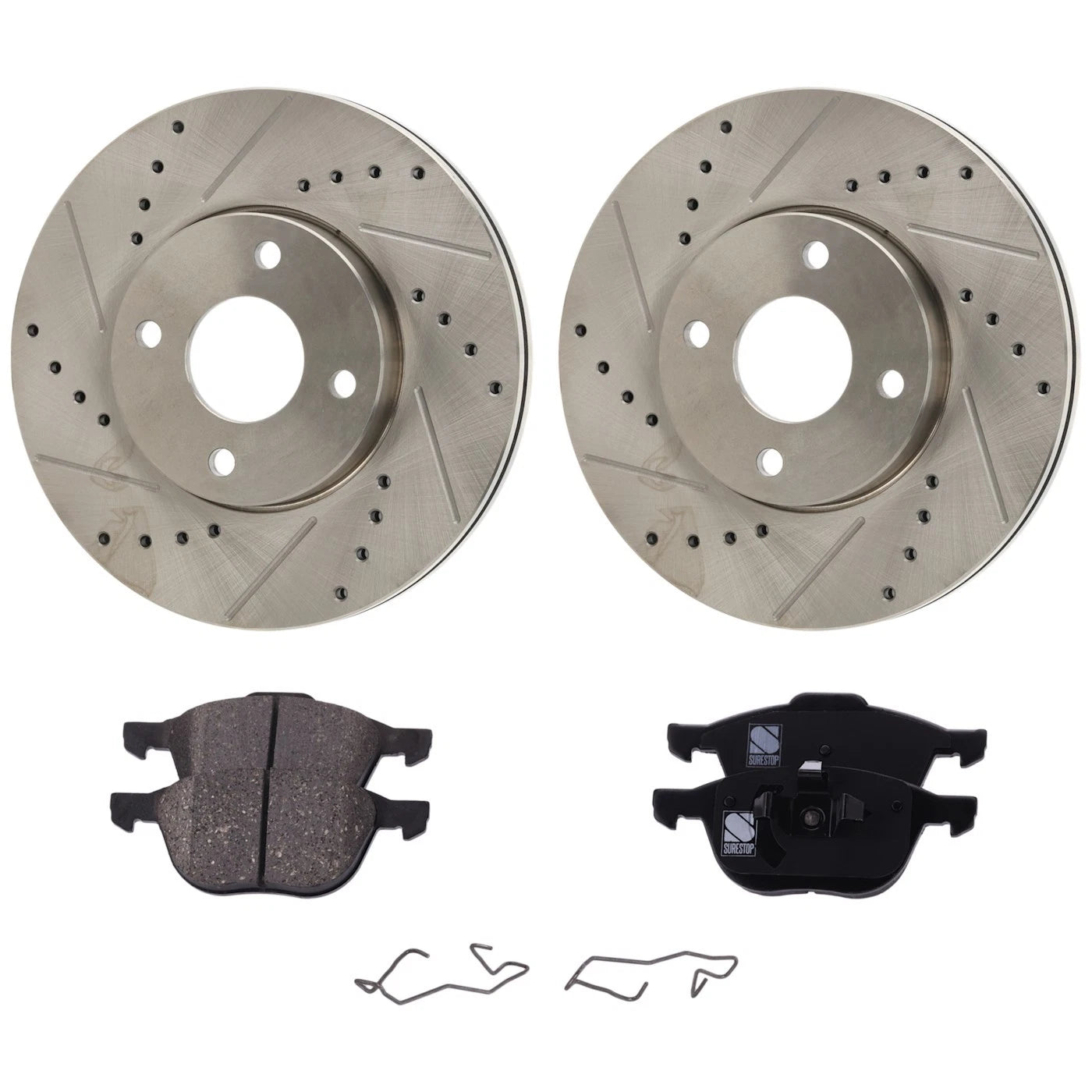Front Brake Disc Rotors and Pads Kit for Ford Focus (2005–2007)
