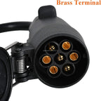 US to EU Trailer Light Converter 4-Pin Flat to 7-Way Adapter