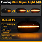 Side Marker Fender Light 34301SNW003 for Honda Civic (2009–2015) Smokey Black Lens