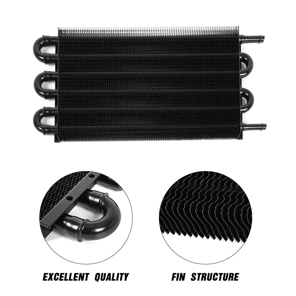Universal Aluminum Remote Transmission Oil Cooler Kit 6 Rows