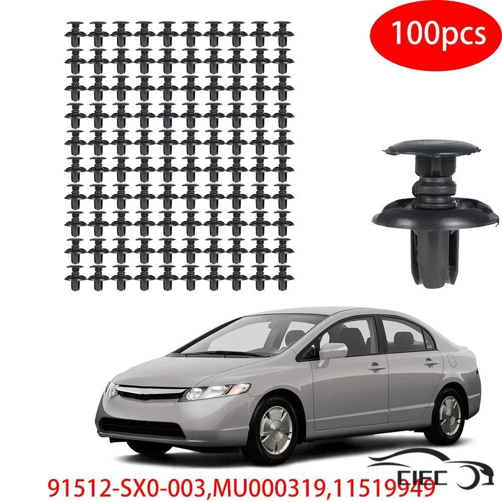 Set of 100 Fender Liner Clips for Honda Civic Accord Infiniti G37 EX35