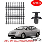 Set of 100 Fender Liner Clips for Honda Civic Accord Infiniti G37 EX35
