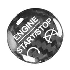 Carbon Fiber Black Engine Start Stop Button Cover Trim for Ford Mustang (2015-2022)
