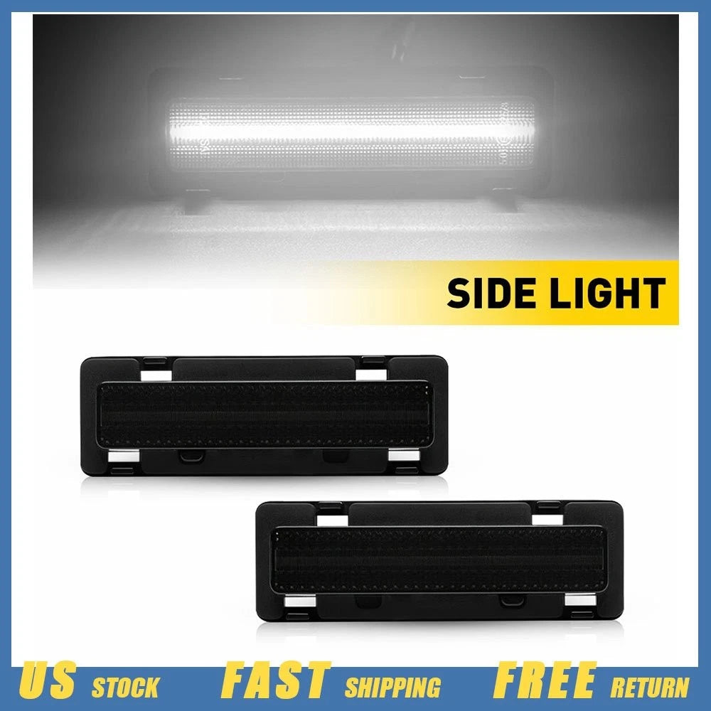 2X Smoked LED Front Side Marker Lights for Chevy Pontiac Camaro Firebird (1982–1992)