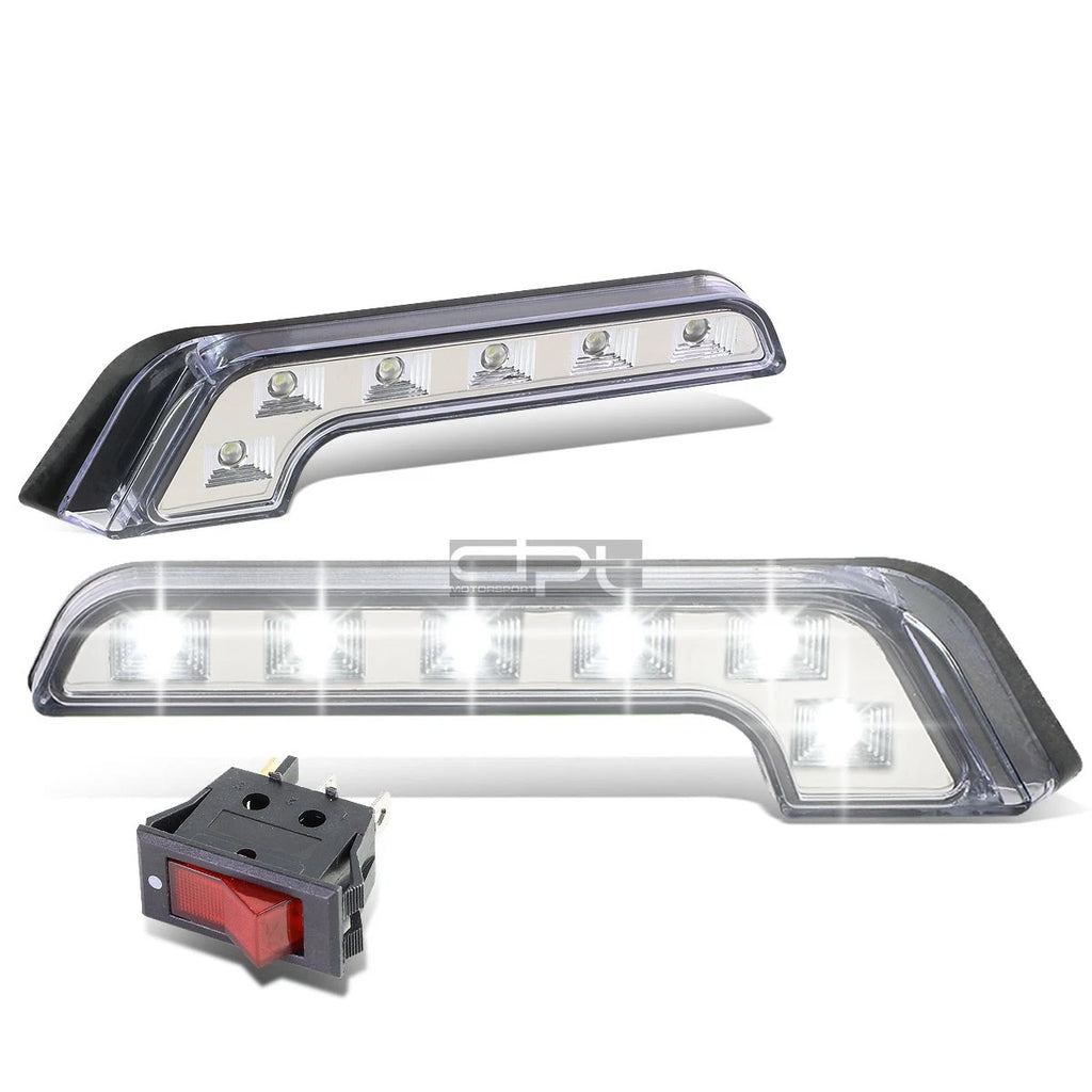 Universal Chrome Housing Grille LED Fog/Accent Lights Set with Switch & Wiring
