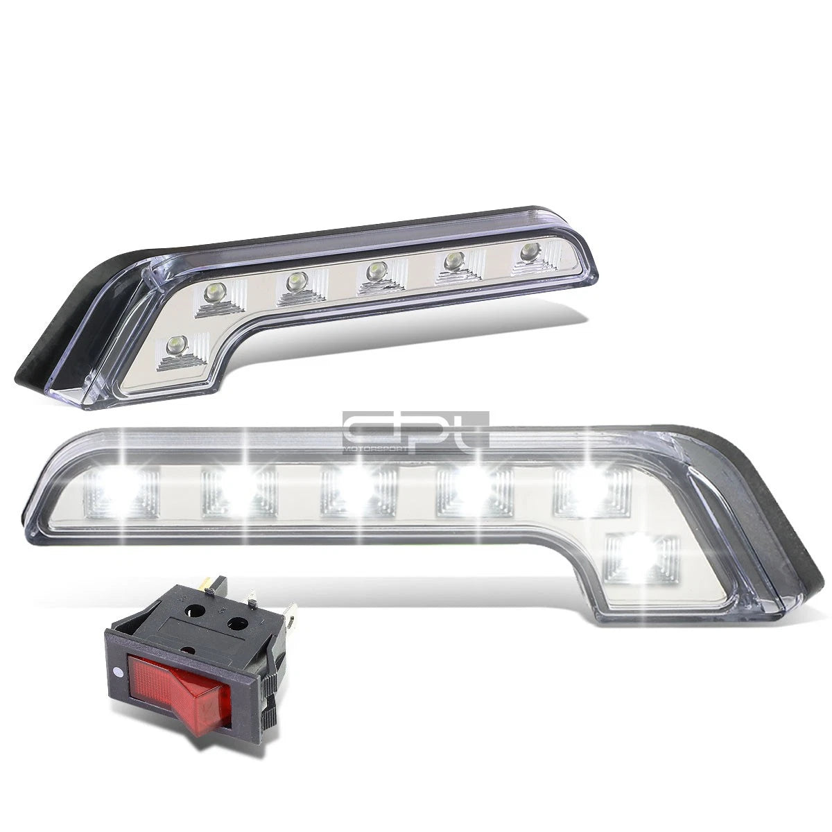 Universal Chrome Housing Grille LED Fog/Accent Lights Set with Switch & Wiring