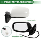 Left Side Door Mirror for Toyota Yaris Hatchback (2012–2019) Manual Folding White