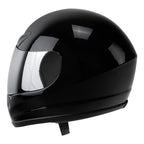 Gloss Black Full Face Helmet for Motorcycle (S, M, L, XL) + Silver Visor