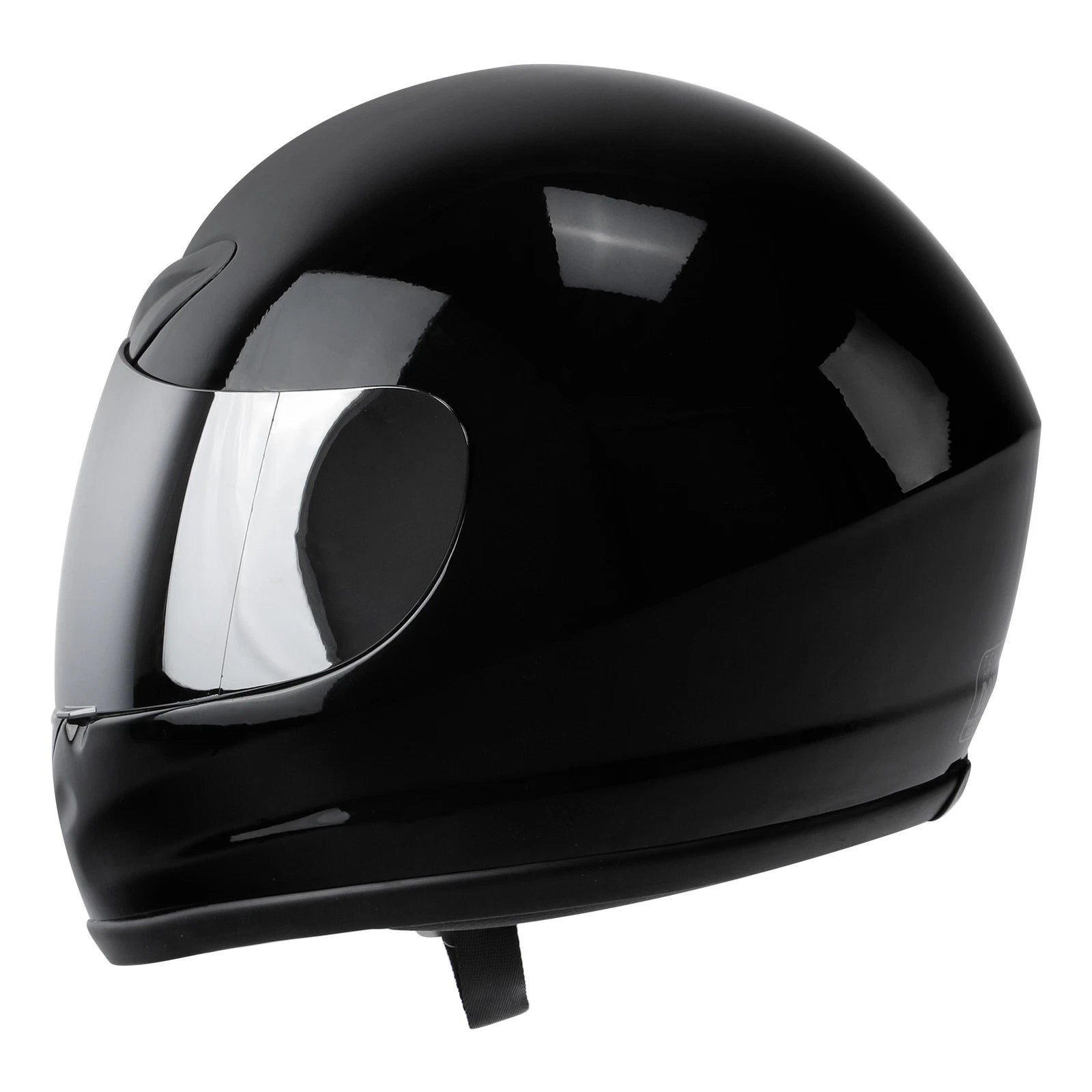 Gloss Black Full Face Helmet for Motorcycle (S, M, L, XL) + Silver Visor