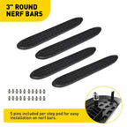 Set of 4 Black Step Pads for Truck with 3" Round Nerf Bars