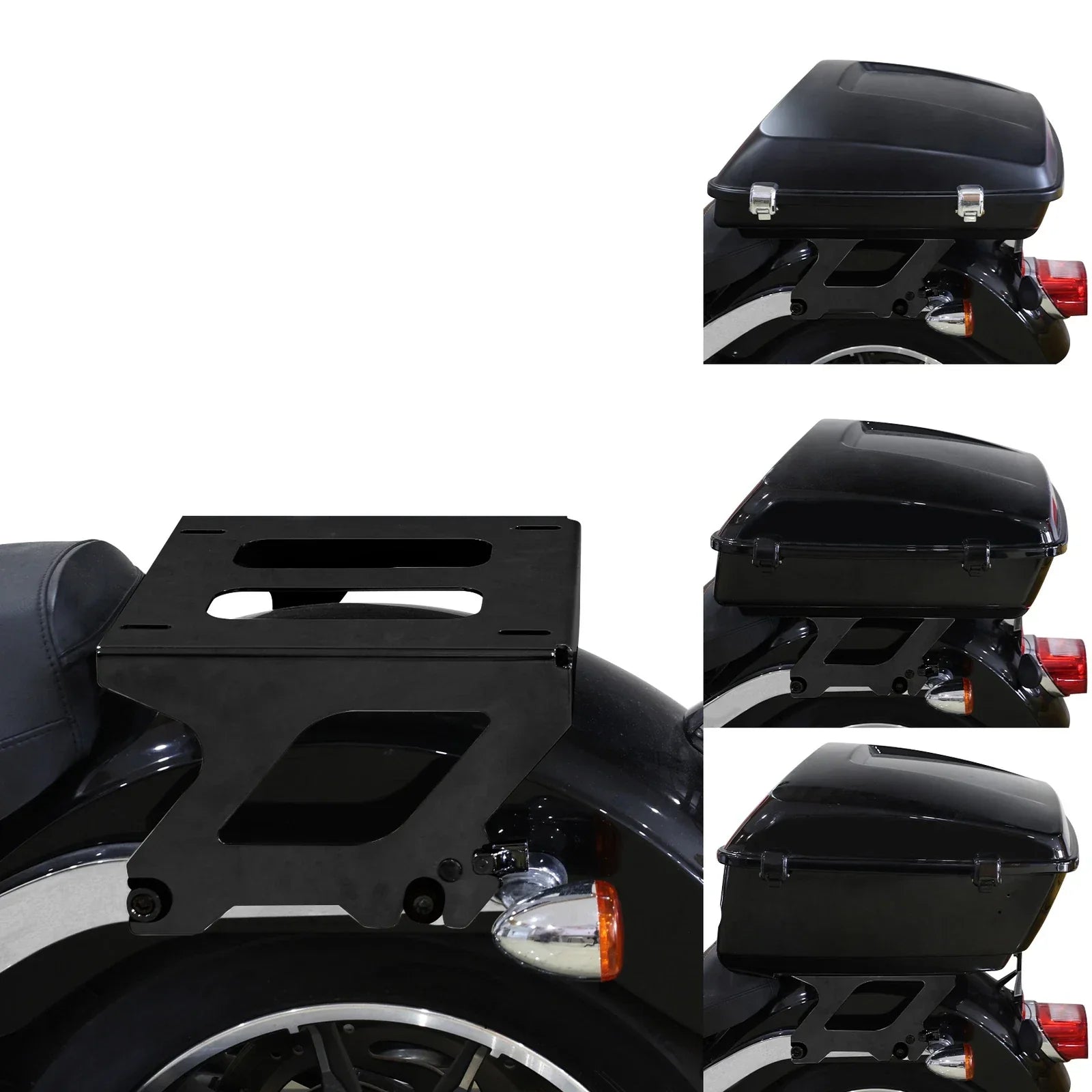 Black Solo Luggage Mount Rack for Harley Low Rider FXLRS FXLRST (2022-2024)