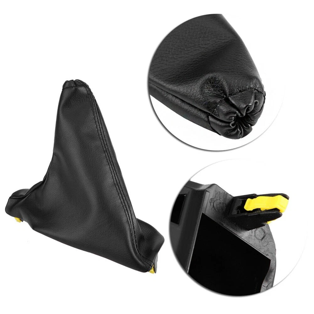 Set of 2 Black Leather T-Bar Handbrake Boot Covers for Ford Falcon (2008–2018)