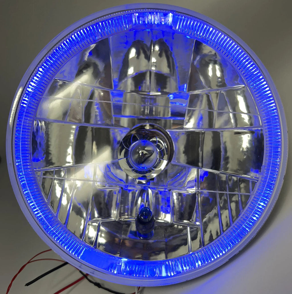 Headlight Bulbs H4 Pair with Blue LED Halo and Blue Turn Signal for Pair (2005–2015)
