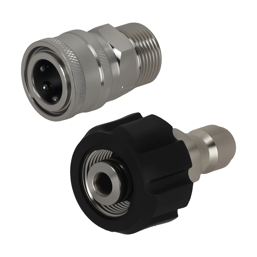 High Pressure Washer Adapter M22-14mm to 3/8" Quick Connector Stainless 2Pack