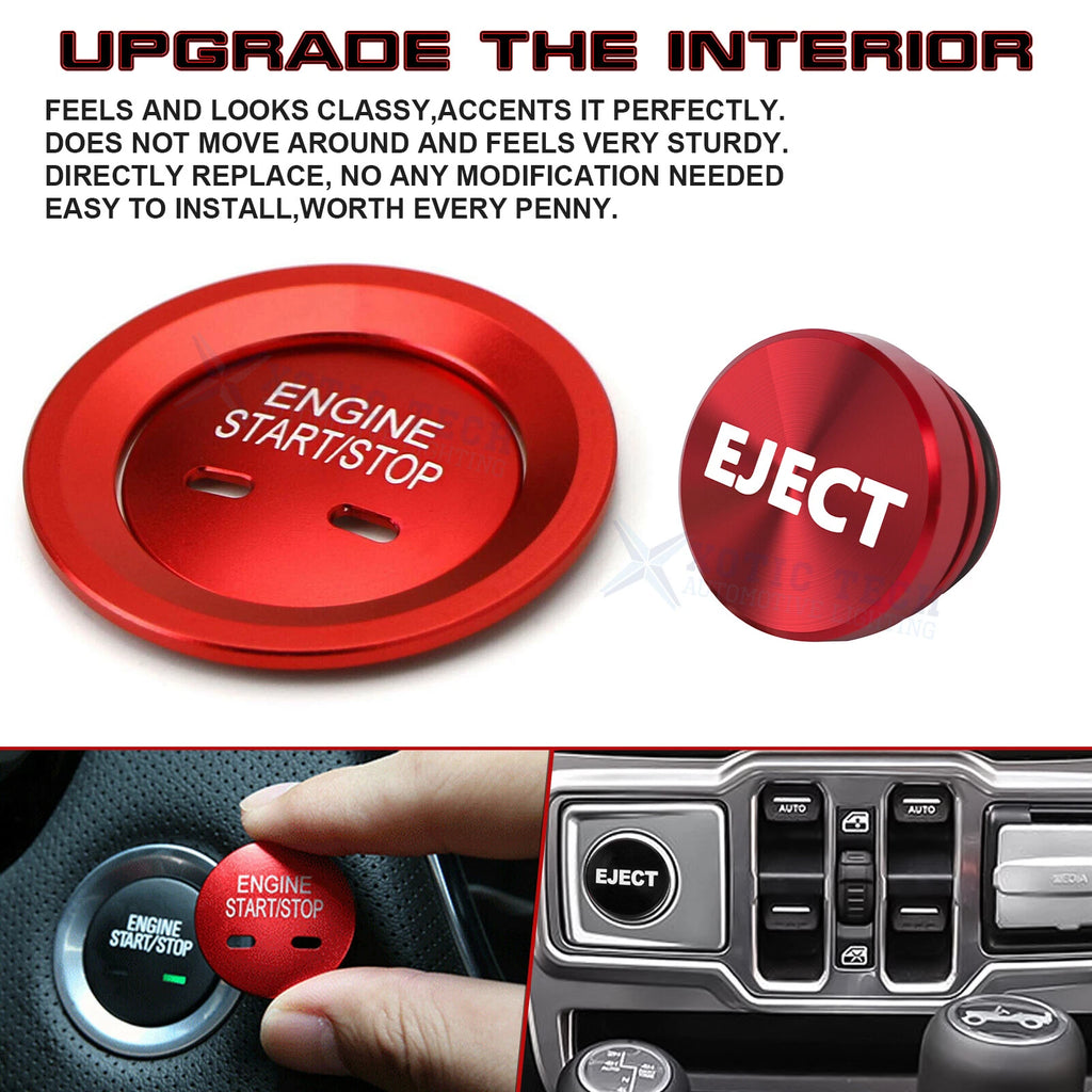 Red Engine Start & Cigarette Lighter Eject Button Cover for Chevrolet Impala (2010-2016)