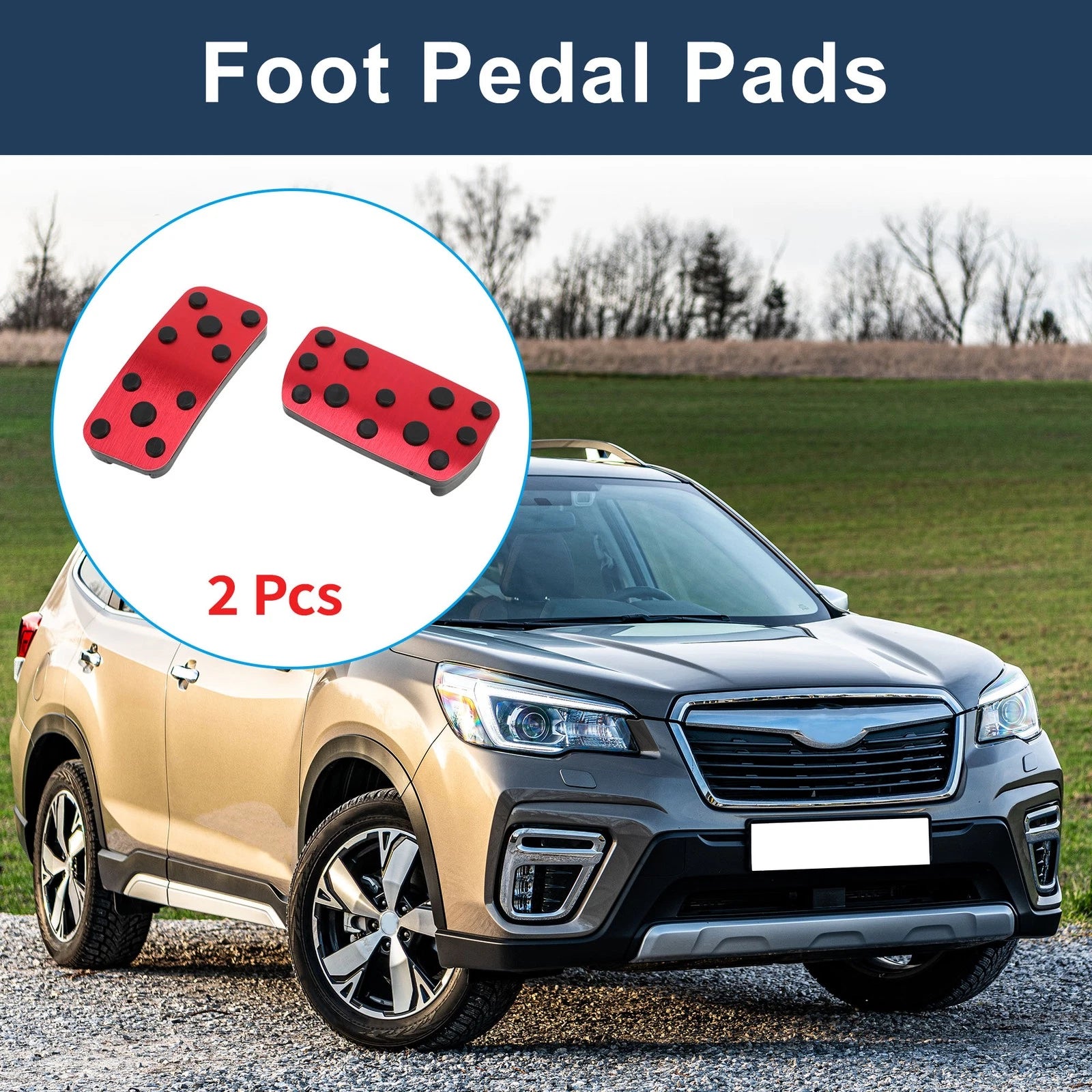 2X Automatic Foot Accelerator Pedal Covers for Subaru Forester (2006–2018) Red