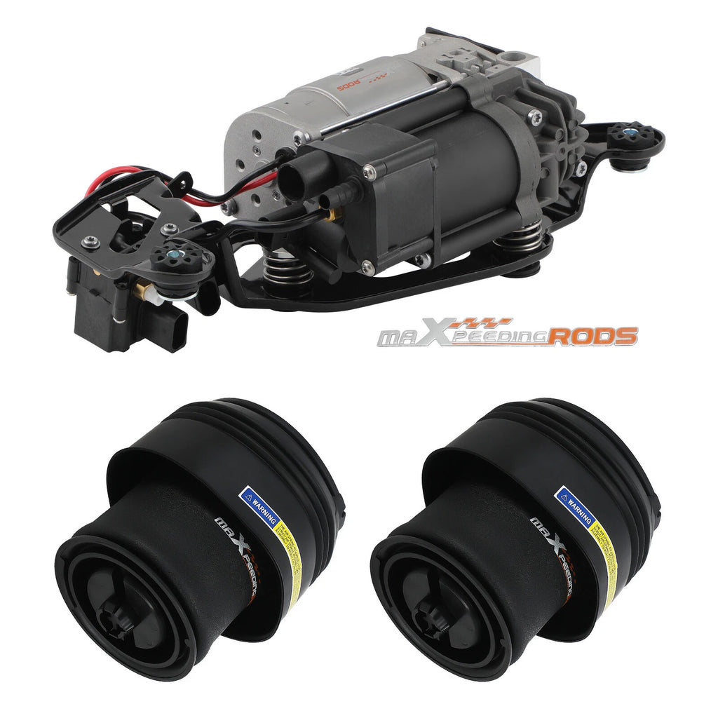 2x Rear Air Spring Bags + Air Pump Compressor for BMW X5 F15 X6 F16 (2013–2019)