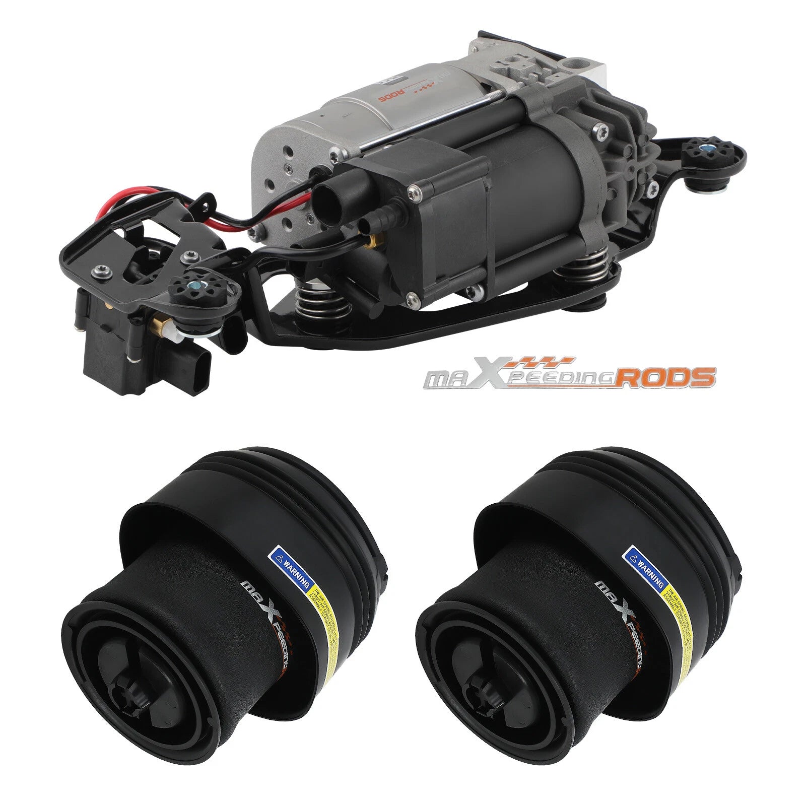 2x Rear Air Spring Bags + Air Pump Compressor for BMW X5 F15 X6 F16 (2013–2019)