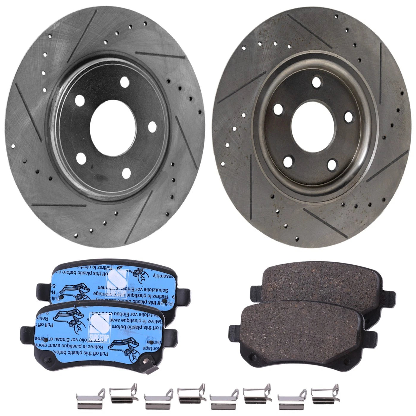 Rear Brake Disc Rotors and Pads Kit for VW Dodge Grand Caravan (2012)
