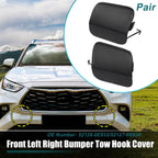 1 Pair Front Bumper Tow Hook Cover for Toyota Highlander (No. 52128-0E933) Black