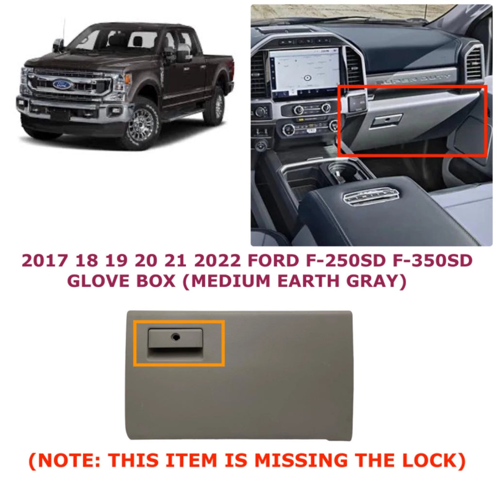 Glove Box for Ford F-250SD F-350SD (2017–2022) Medium Earth Gray