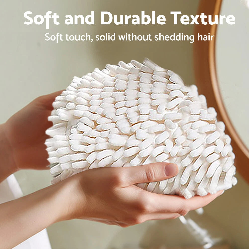 Chenille Hand Towel Set of 2 Soft Absorbent Microfiber Quick Dry Cloth