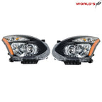 Headlight for Nissan Rogue (2008–2015) Black Housing Halogen RH+LH