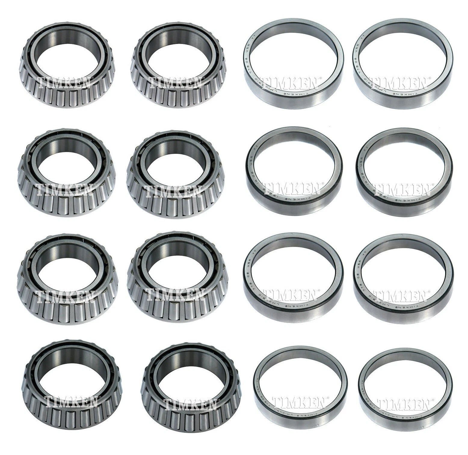 Timken Front Rear Inner & Outer Wheel Bearing & Race Kit for Ford