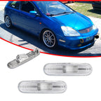 2X Clear Front Rear Side Marker Lights for Honda Civic Si (2002–2005)