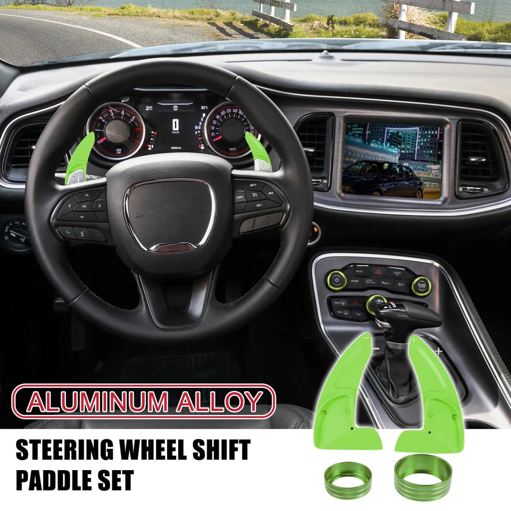 Steering Paddle Shifter & AC Volume Knob Cover Trim for Dodge Charger (2011–2023)