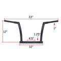 Black 12" Rise Ape Hanger Handlebar for Harley FLTRX FLTRXS FLTRU (2015–2020)
