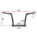 Black 12" Rise Ape Hanger Handlebar for Harley FLTRX FLTRXS FLTRU (2015–2020)