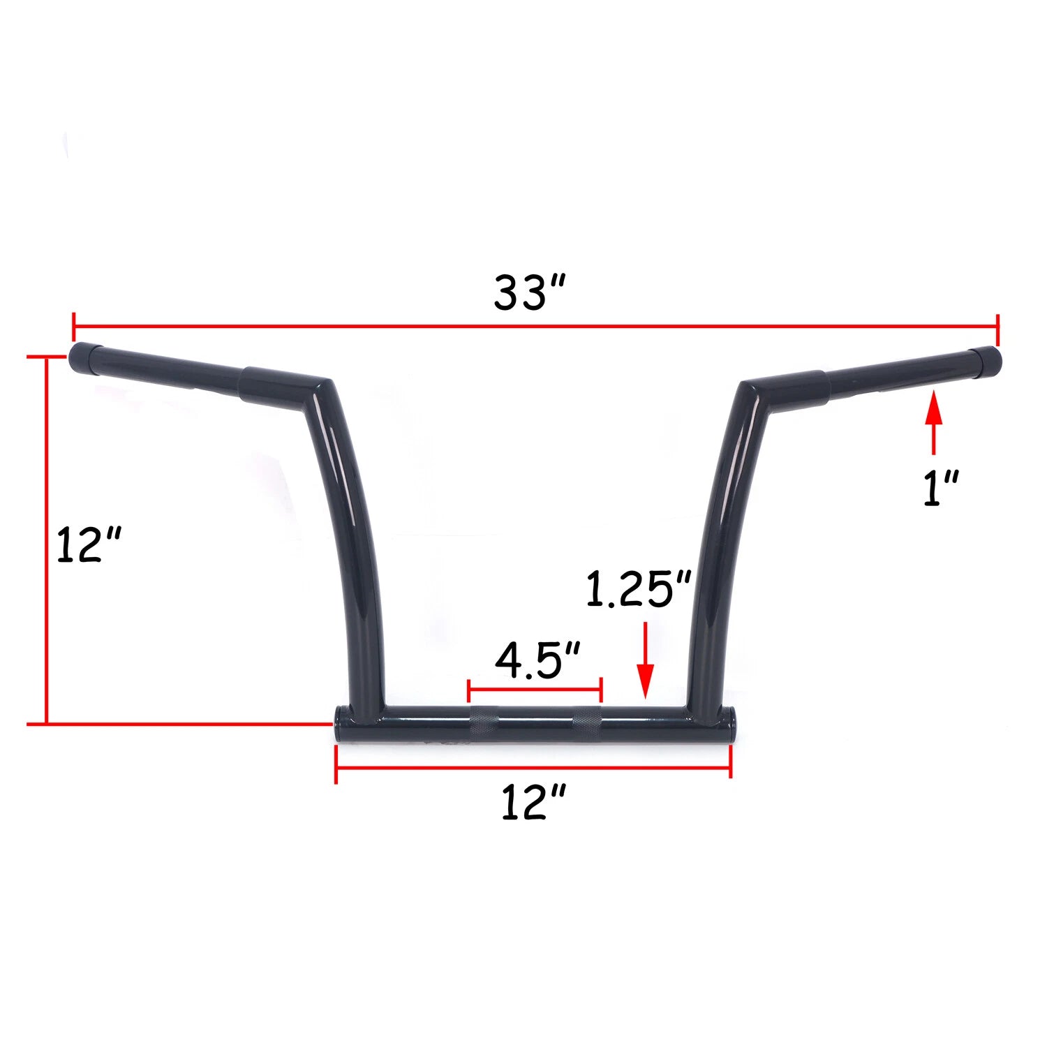 Black 12" Rise Ape Hanger Handlebar for Harley FLTRX FLTRXS FLTRU (2015–2020)