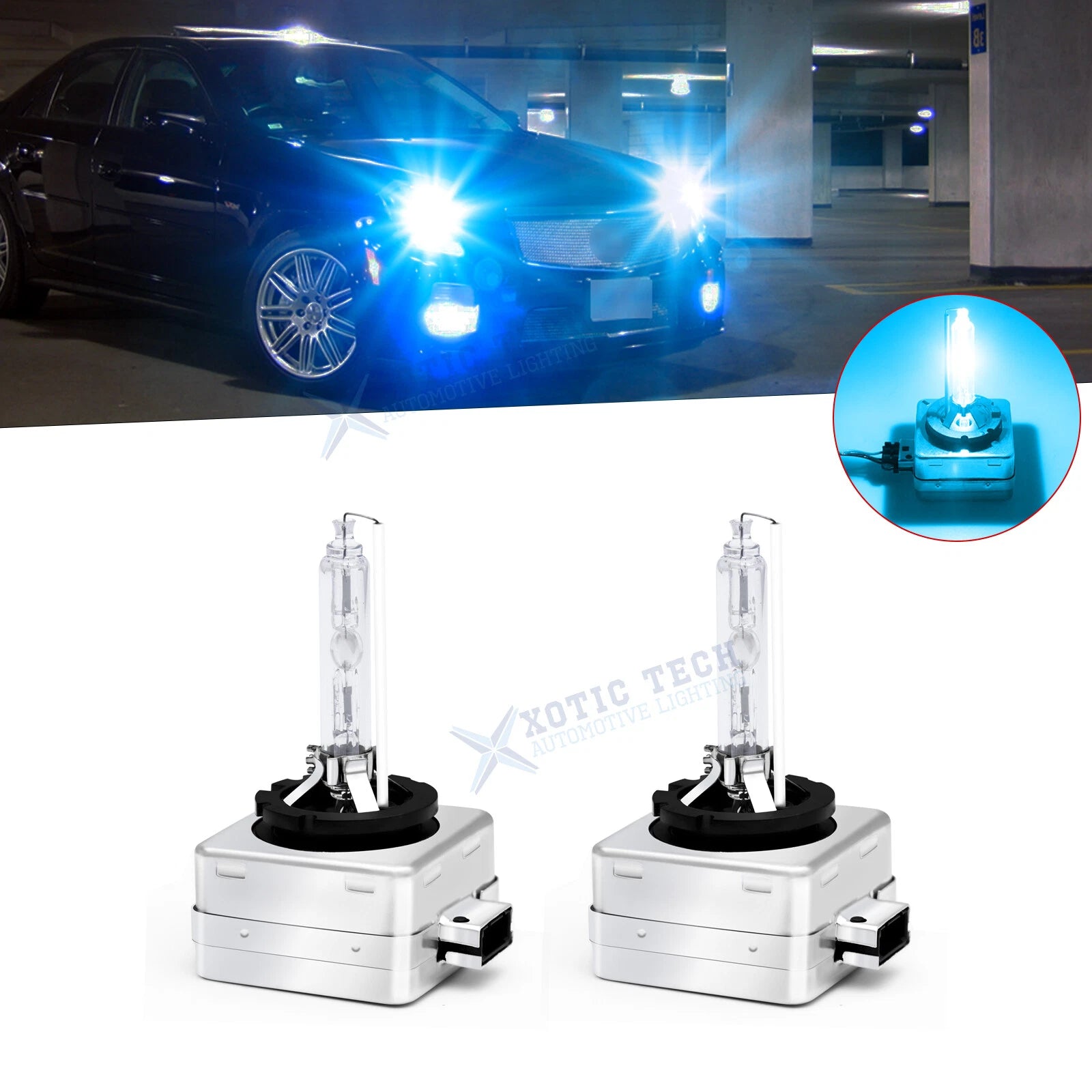 Ice Blue HID Headlight Bulb for Cadillac Escalade CTS (D1C/D1S/D1R) 2007–2014