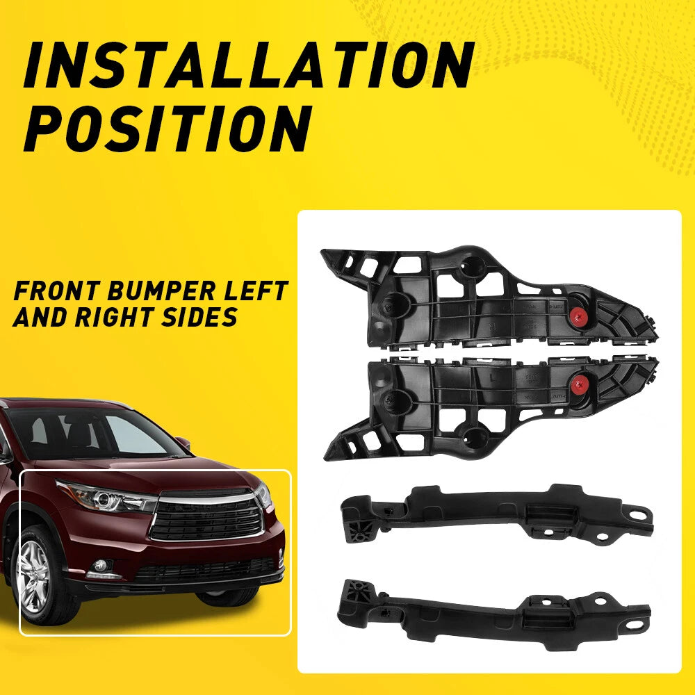 Set of 4 Front Bumper Support Brackets for Toyota Highlander (2014–2019)