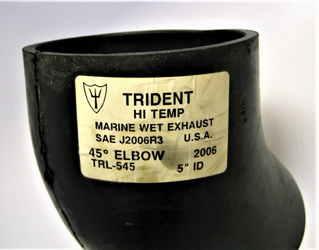 5" I.D. 45° Smooth Black EPDM Rubber Wet Exhaust Elbow for Marine (TRL-545)