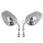 Chrome Tapered Teardrop Rearview Long Stem Mirrors for Harley Motorcycle