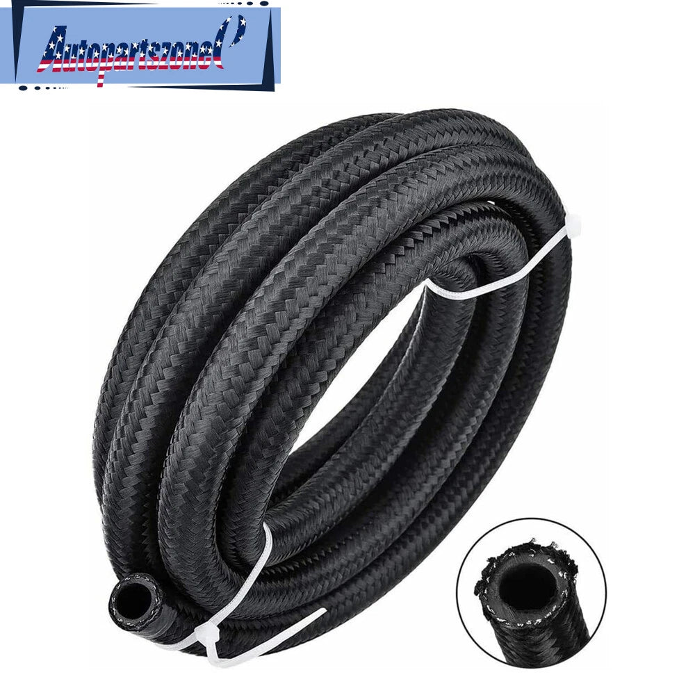 Fuel Hose Oil Gas Line AN4 Nylon Stainless Steel Braided 3FT 5FT 10FT 16FT 20FT