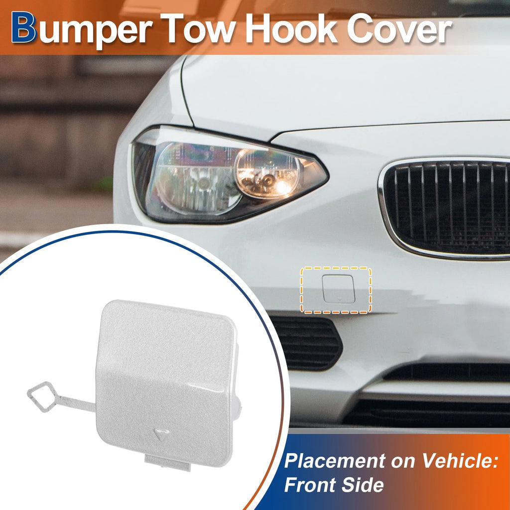 Front Bumper Tow Hook Cover for BMW 1 Series (2012–2019) No. 51117292947 Ice Silver Metallic