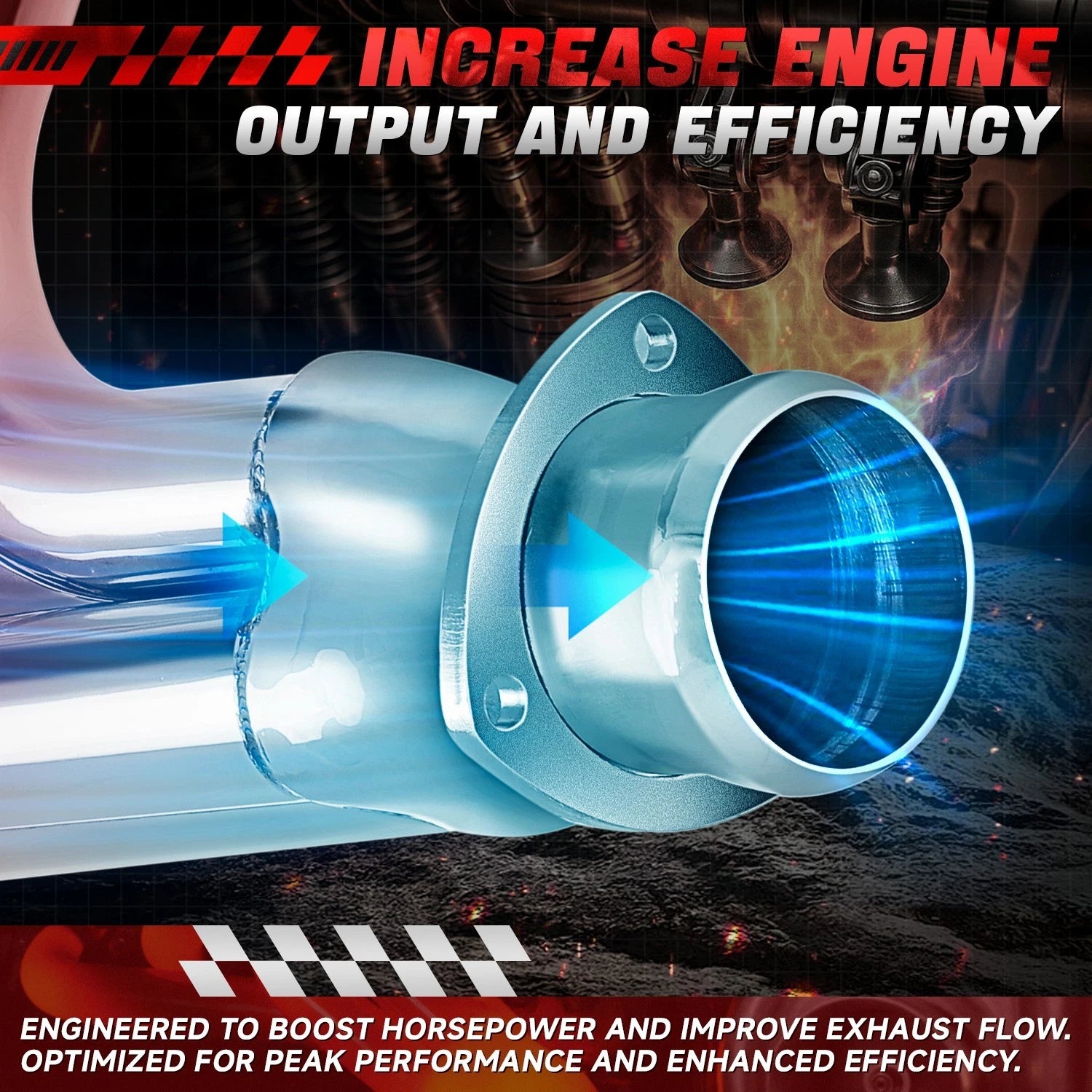 Long Tube Headers for Ford F-250 7.5L (1983–1987) + Reducer Collector