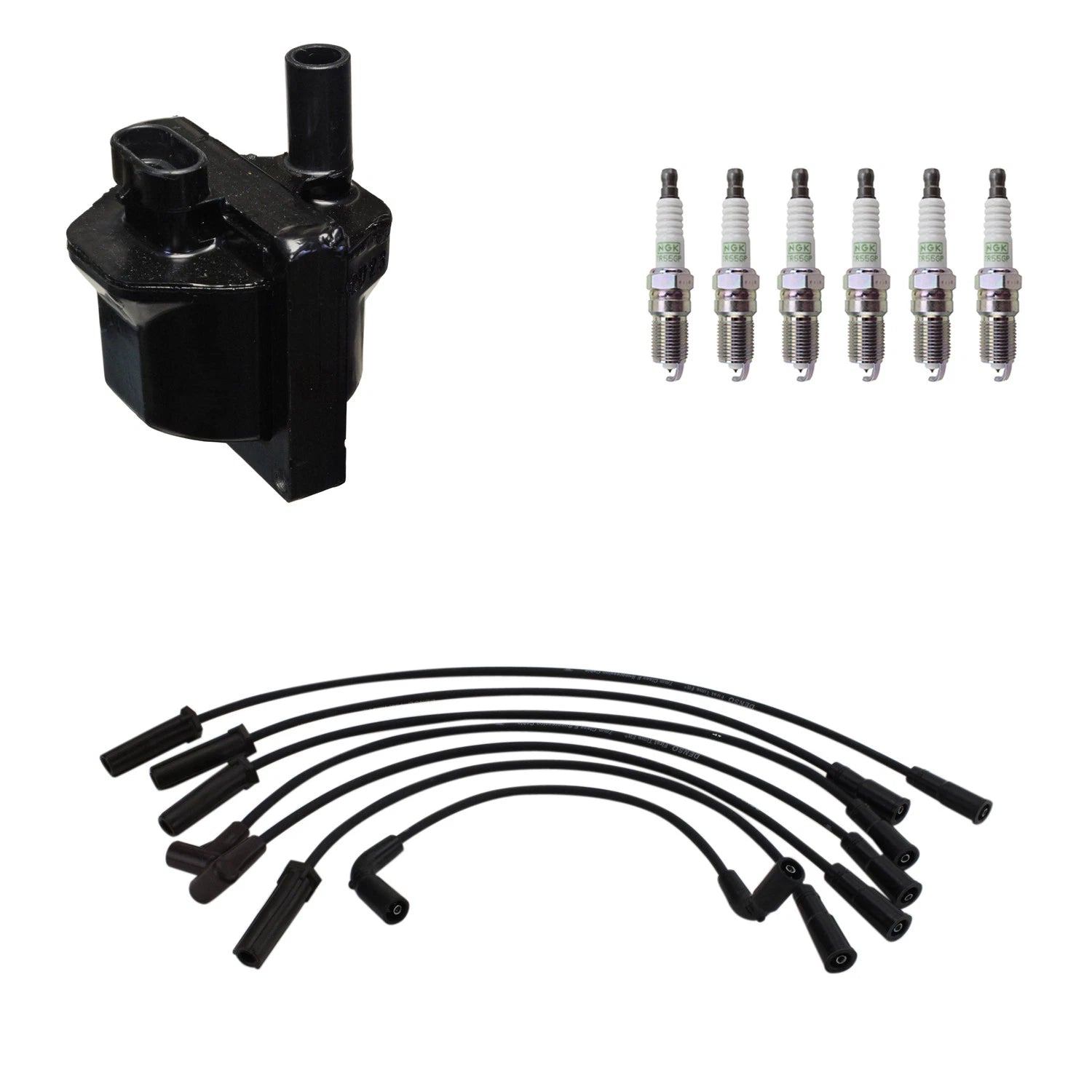 Denso Ignition Coil Wires & NGK Platinum Spark Plugs Kit for Sierra 1500