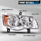 Passenger Side Headlight for Chrysler Town & Country, Grand Caravan (2008–2020)