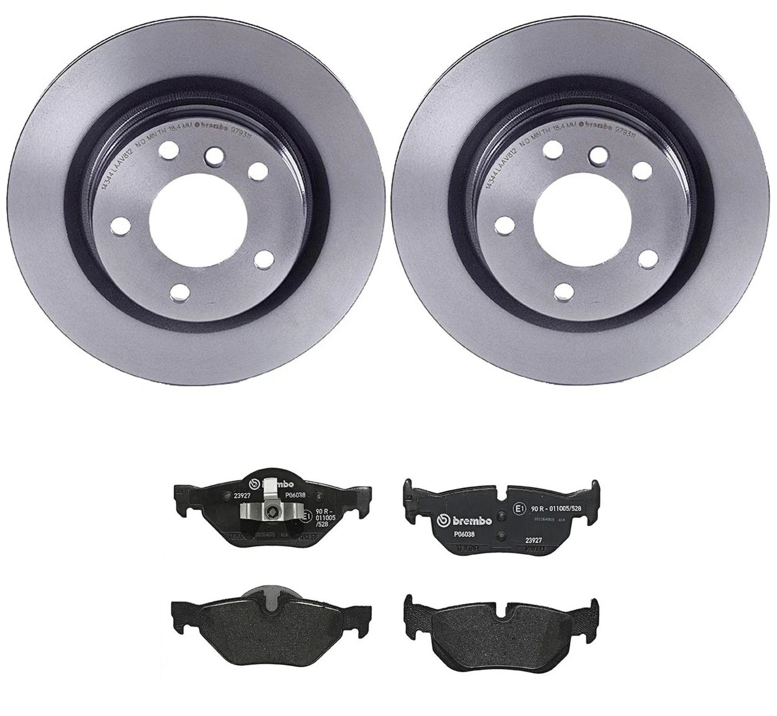 Brembo Rear Brake Kit Low-Met Pads Disc Rotors for BMW E90 E92 (2007–2013)