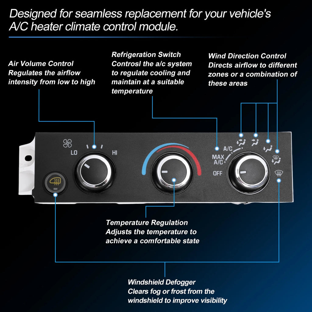 A/C Heater Climate Control Switch Module for Chevrolet Express (1996–2023) No.599-294
