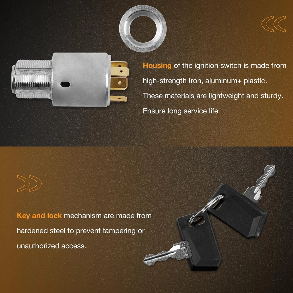 Ignition Switch with Keys for Kohler Diesel Lombardini Engines