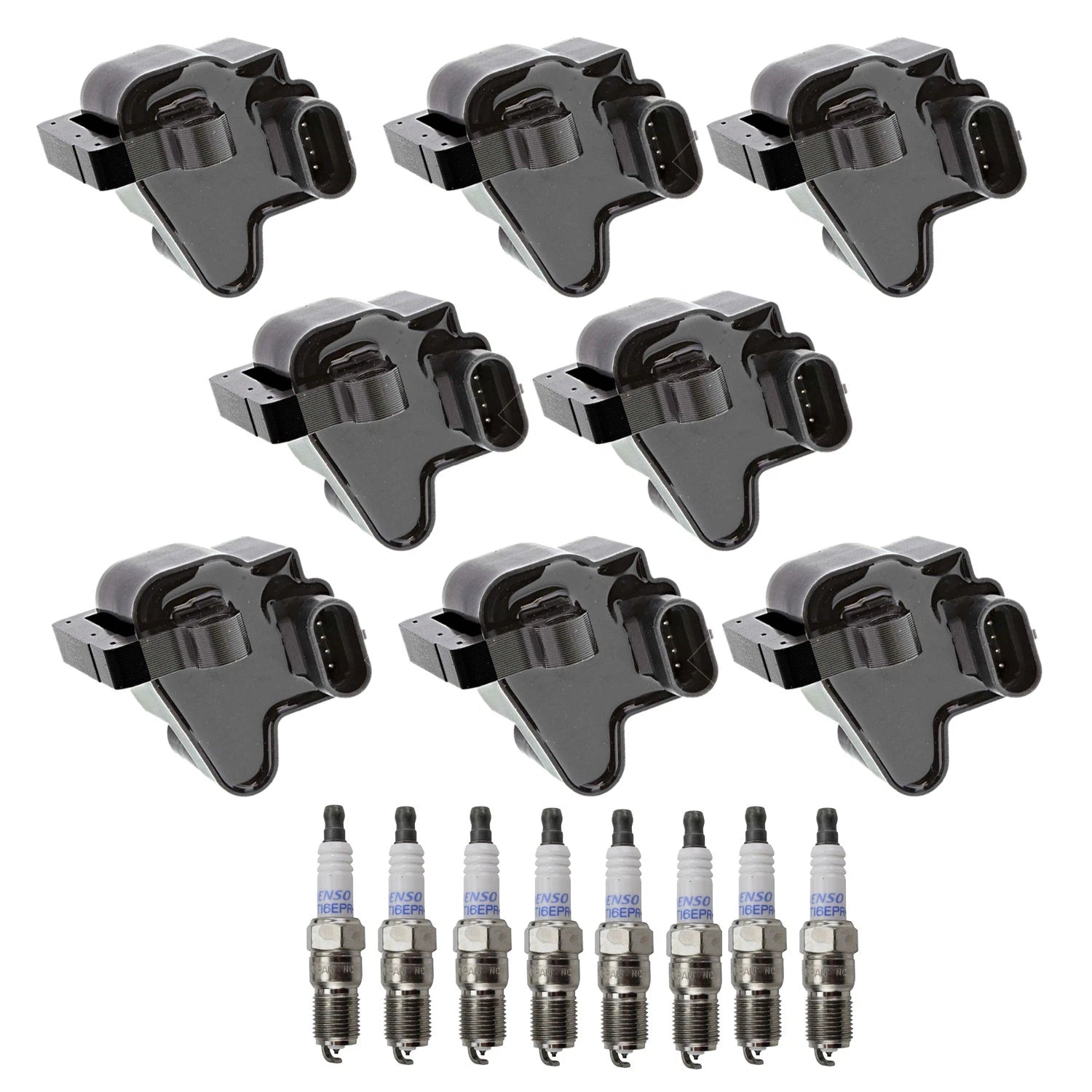 Denso 8 Ignition Coils & Platinum Spark Plugs for Silverado Sierra 1500 (2007–2013)