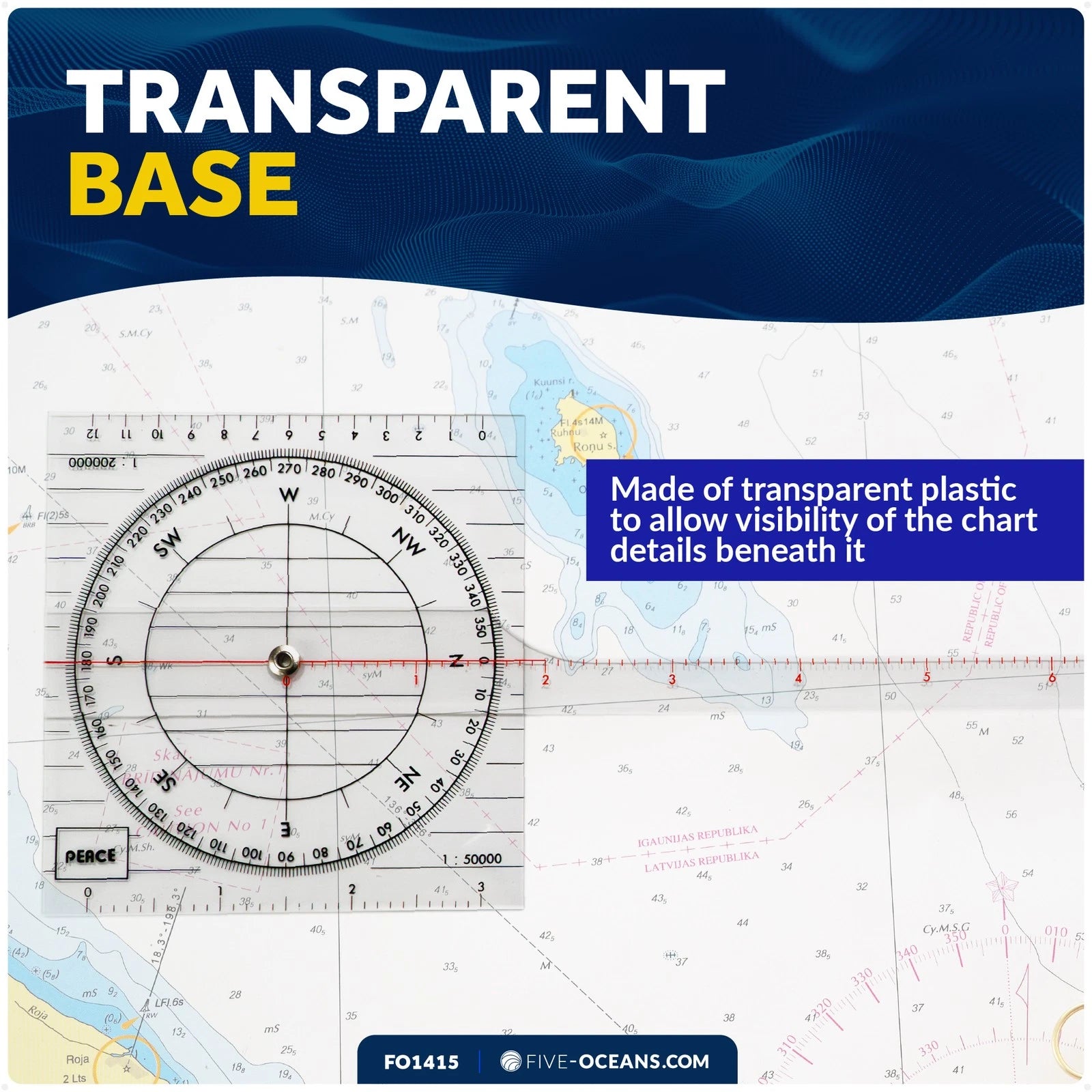 Chart Protractor for Five Oceans Navigation (FO1415)
