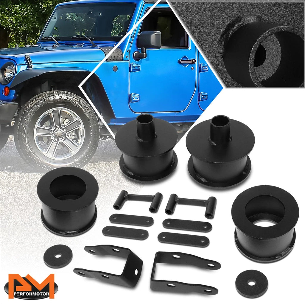 3" Lift Spring Spacers & Shock Extension Brackets for Jeep Wrangler JK (2007–2018)